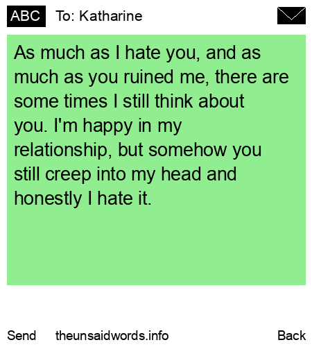 unsent message to Katharine