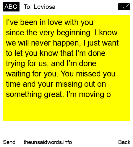 unsent message to Leviosa
