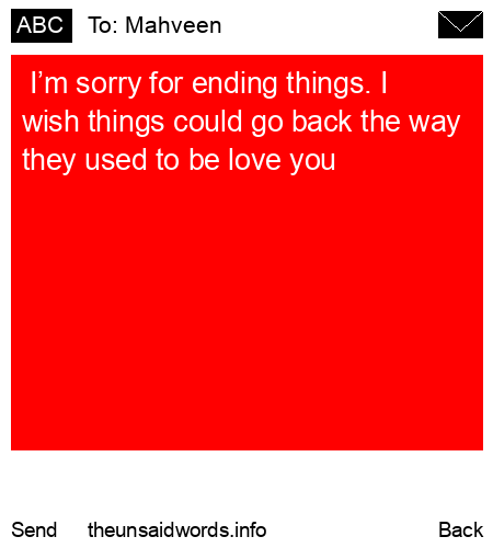 unsent message to Mahveen