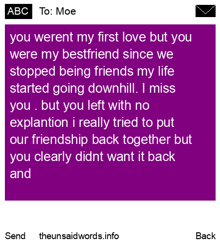 unsent message to Moe