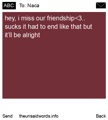unsent message to Naca