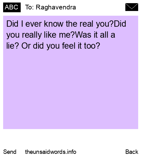 unsent message to Raghavendra