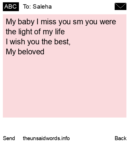 unsent message to Saleha