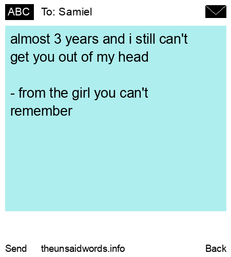 unsent message to Samiel