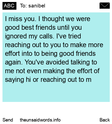 unsent message to sanibel