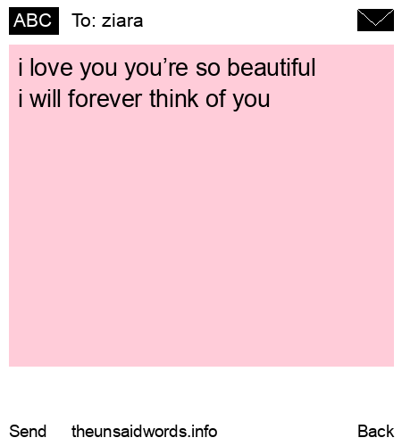 unsent message to ziara