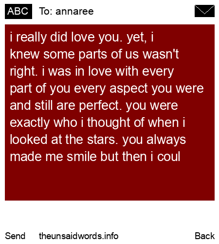 unsent message to annaree