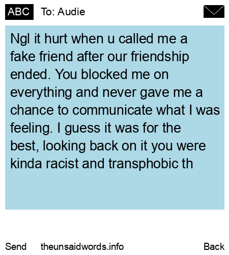 unsent message to Audie