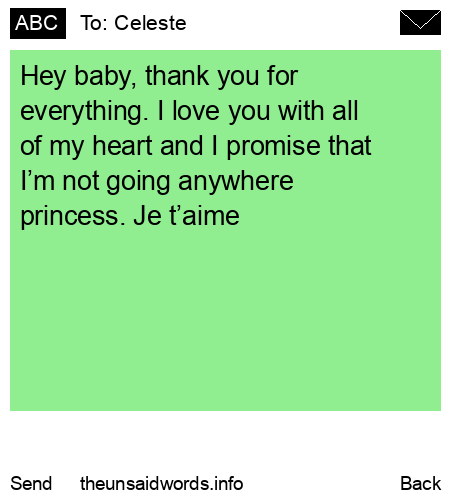 unsent message to Celeste
