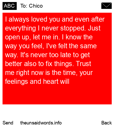 unsent message to Chico