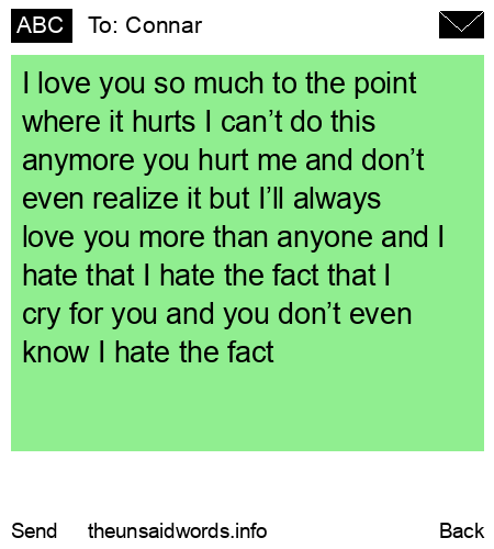 unsent message to Connar