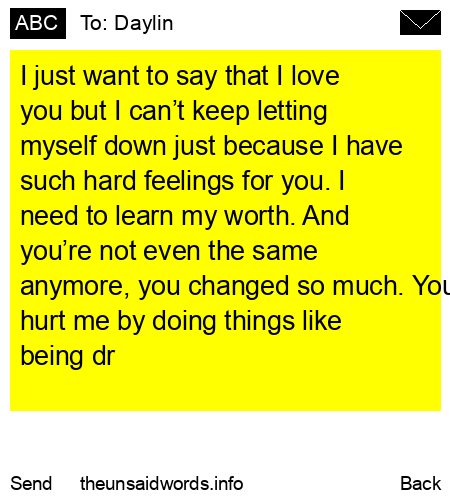 unsent message to Daylin