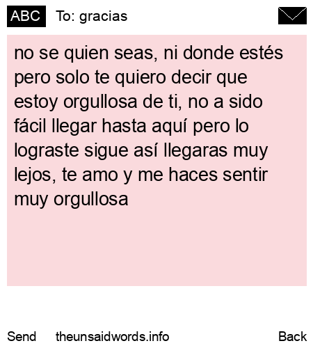 unsent message to gracias