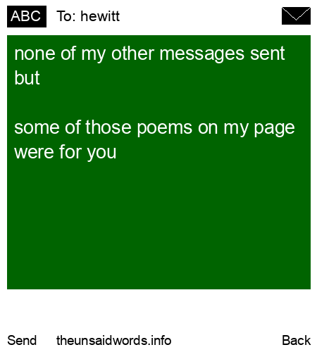 unsent message to hewitt