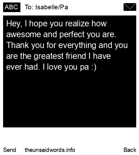unsent message to Isabelle/Pa