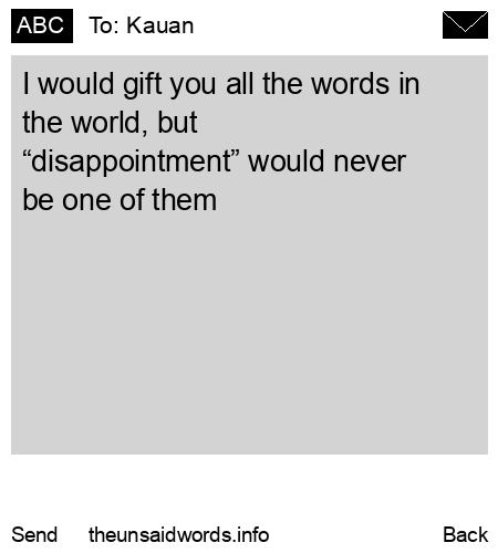 unsent message to Kauan