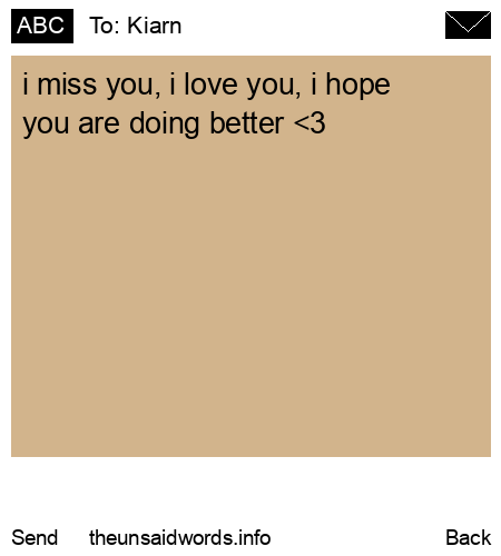 unsent message to Kiarn