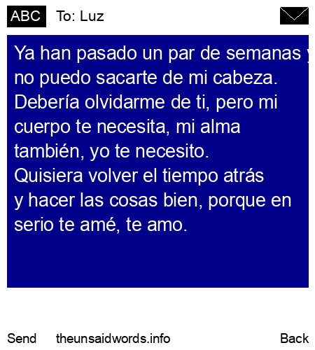 unsent message to Luz