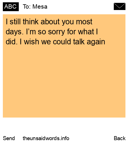 unsent message to Mesa