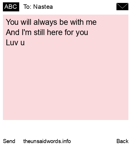 unsent message to Nastea