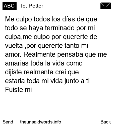 unsent message to Petter