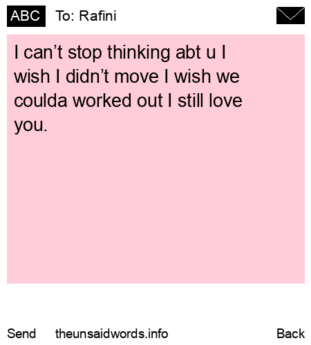 unsent message to Rafini