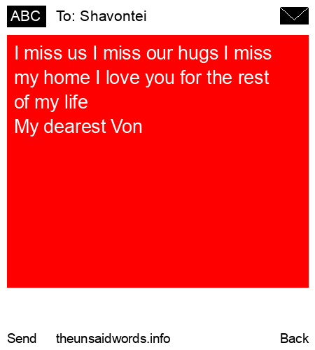 unsent message to Shavontei