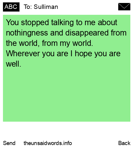 unsent message to Sulliman