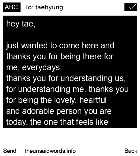 unsent message to taehyung