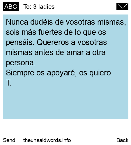 unsent message to 3 ladies