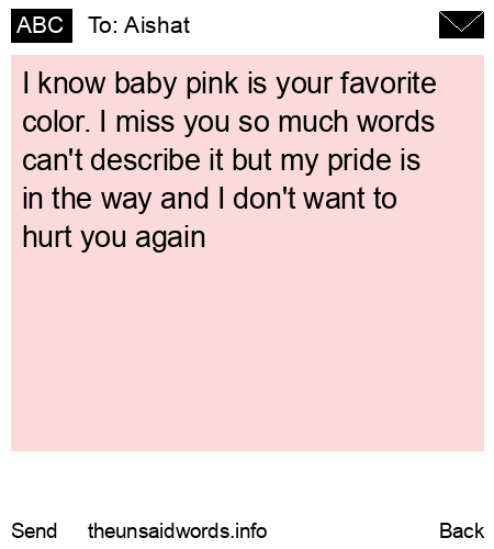 unsent message to Aishat