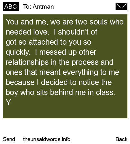 unsent message to Antman