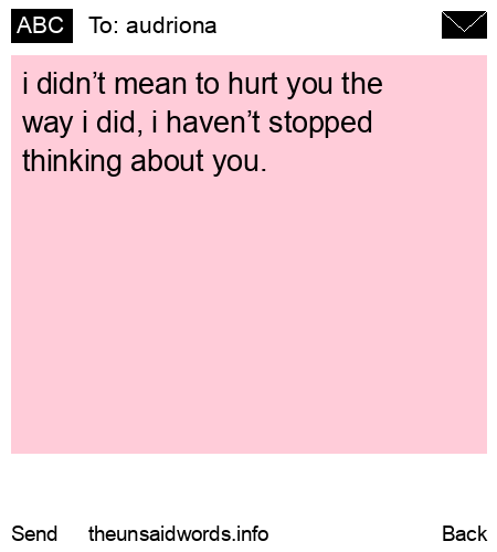 unsent message to audriona
