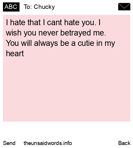 unsent message to Chucky