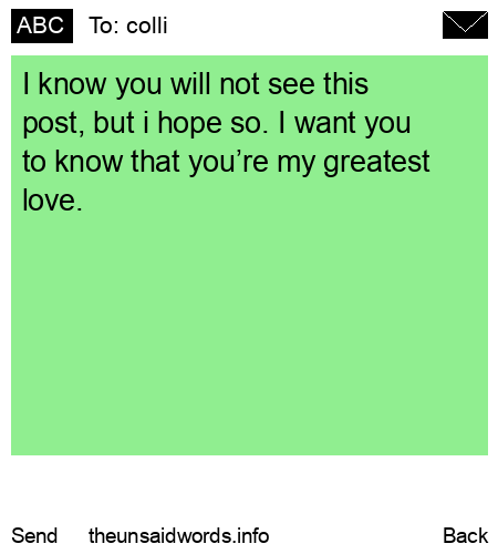 unsent message to colli
