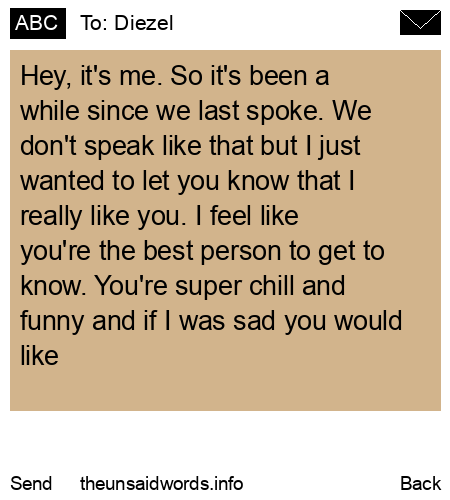 unsent message to Diezel