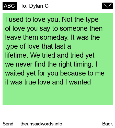 unsent message to Dylan.C