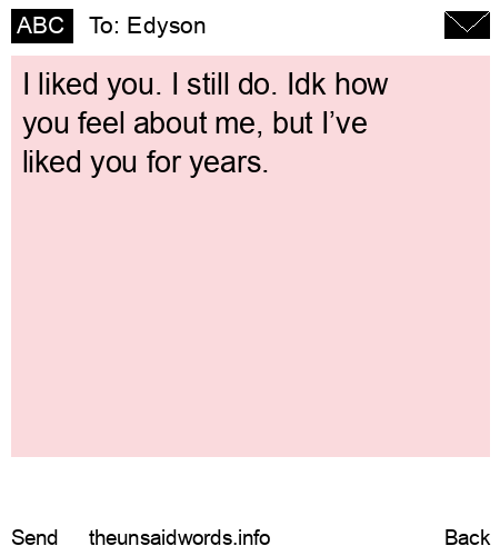 unsent message to Edyson