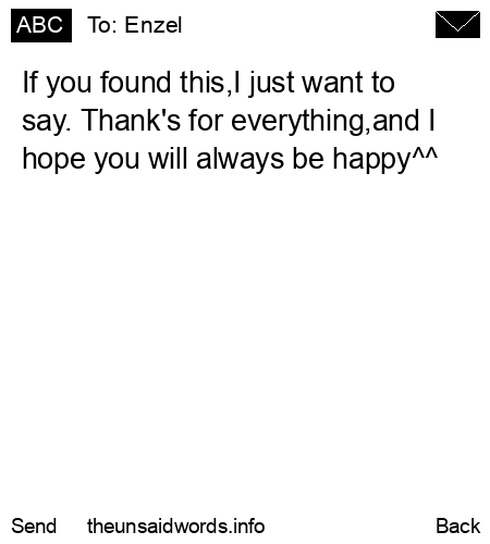 unsent message to Enzel