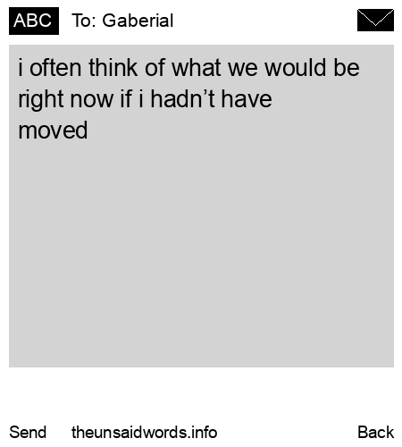 unsent message to Gaberial 