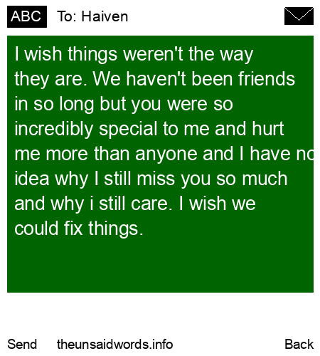 unsent message to Haiven