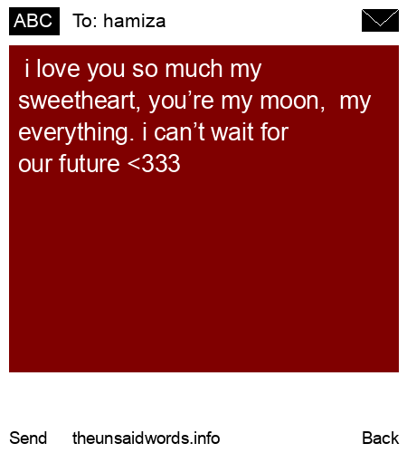 unsent message to hamiza