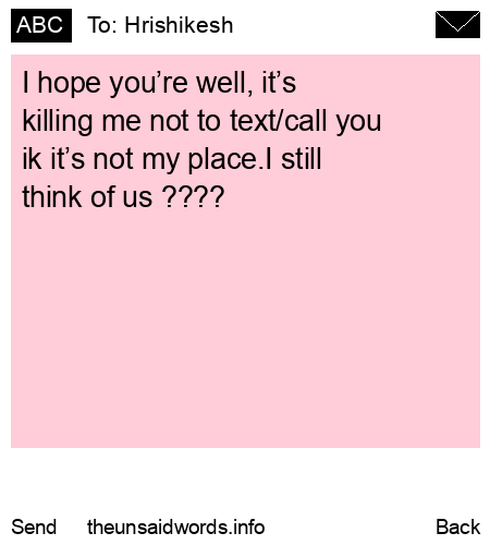 unsent message to Hrishikesh