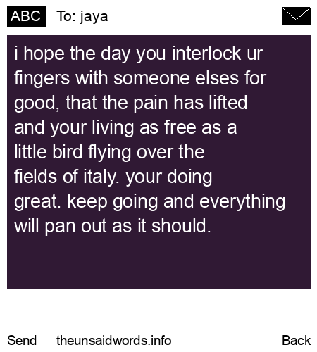 unsent message to jaya