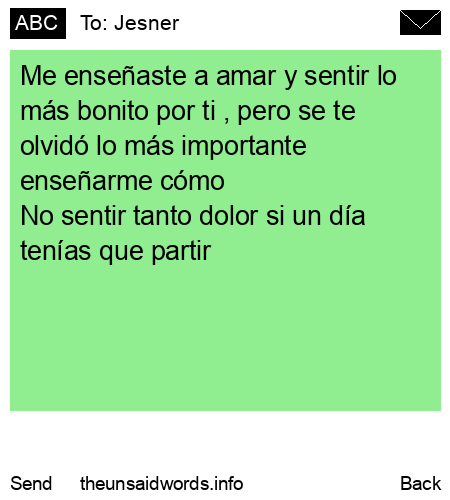 unsent message to Jesner