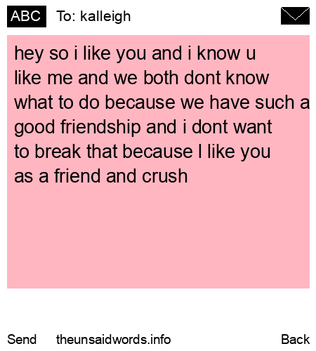 unsent message to kalleigh