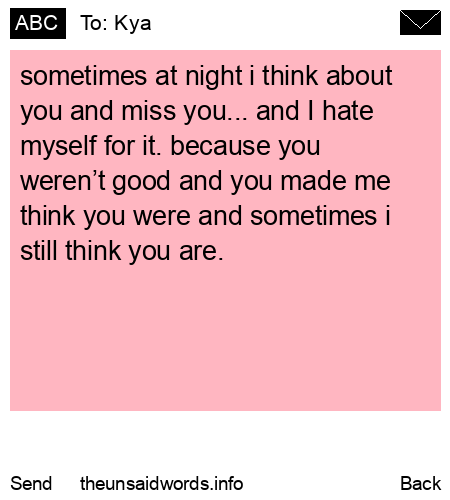 unsent message to Kya