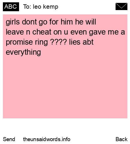 unsent message to leo kemp