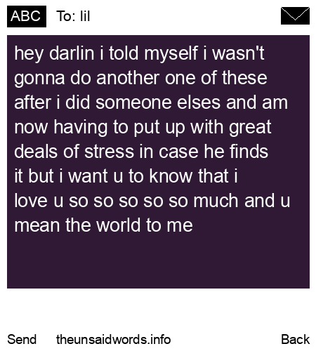 unsent message to lil