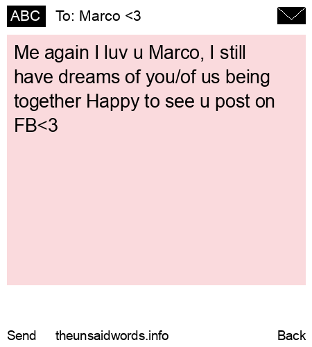 unsent message to Marco <3